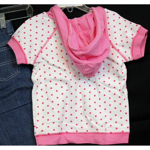 NEW 2008 Gymboree 2pc Tennis Match sz 4 Denim Capri Hooded Shirt Dots Turtle - Picture 7 of 8